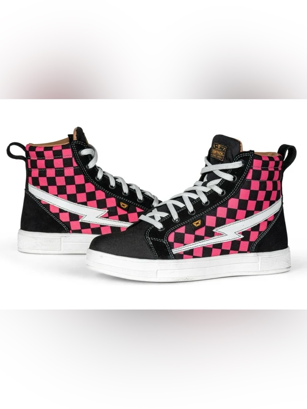 Cortech limited edition slayer checkerboard motorcycle riding shoes 8/EU39